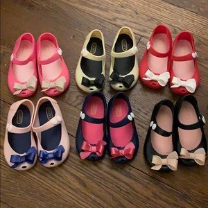 NIB 6 pairs jelly shoes size 7 (fit like size 6)